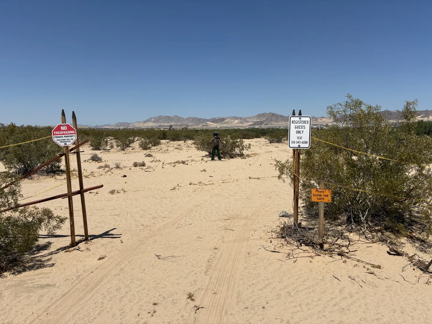 Registered guest entrance gate at Camp Warner